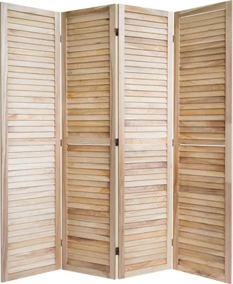 Image de Paravent séparateur de pièce 4 parties cloison en bois d'intimité brun