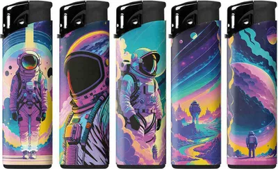 Immagine prodotto di Accendino Piezo High Fire Spaceman, confezione mista da 5 pezzi