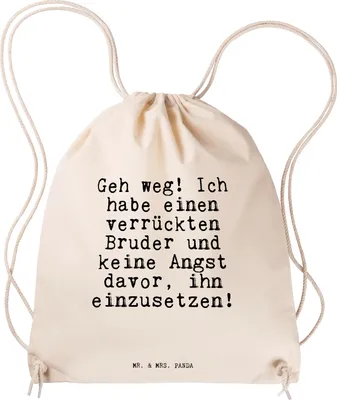 Produktbild von Mr. & Mrs. Panda Beutel Geh weg! Ich habe... - Transparent - Geschenk, Turnbeutel, gym tasche, gymnastiktasche, Bruder, Brudi, Familie, Mann, Bester, Jutebeutel, Sprüche