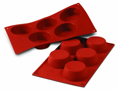 Produktbild von silikomart | SF0024 Silikonform für MUFFIN Monoportionen, Antihaft, 5 Kavitäten,