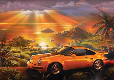 Produktbild von KUNSTPUZZLE Gelber Porsche 1500 dlks