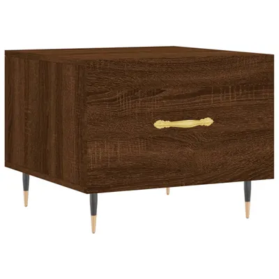 Image de vidaXL Table basse marron imitation chêne 50x50x40 cm Bois composite