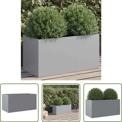 Obrázek produktu pro The Living Store Stříbrný květináč 62x30x29 cm Pozinkovaná ocel