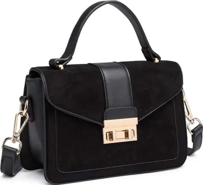 Immagine prodotto di Miss Lulu borsa a tracolla da donna in ecopelle scamosciata con patta vintage