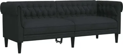 Produktbild von Chesterfield-Sofa 3-Sitzer Schwarz Stoff