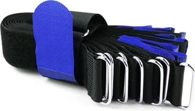 Produktbild von 10 x Klettkabelbinder 40 cm blau - Klett / Flausch auf GLEICHER SEITE! - Metallöse Goodymax®