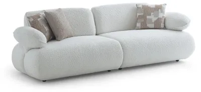 Immagine prodotto di Divano imbottito bianco Soggiorno moderno di design Divano a 3 posti