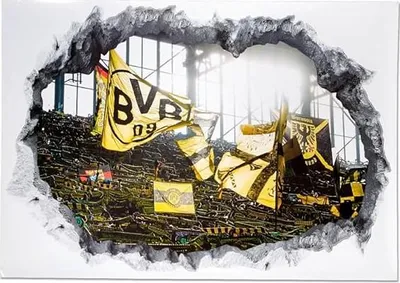Image de BVB Borussia Dortmund Sticker mural 3D Autocollant Décoration Poster Tribune des supporters