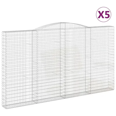 Produktbild von Gabionen mit Hochbogen 5 Stk. 400x30x220/240cm Verzinktes Eisen