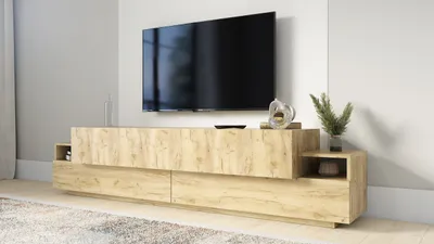 Produktbild von TV-Board VALO mit reichlich Stauraum. Farbe: Eiche Kraft gold.