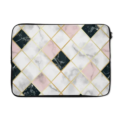 Produktbild von MuchoWow® Laptop Hülle 14 ZollMarmor - Geometrische Formen - Muster - Luxus Laptoptasche - Laptoptasche - Stoßsicher - Schutzhaube