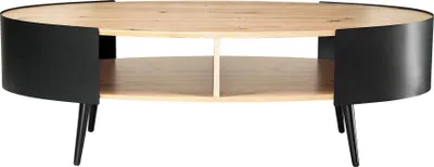 Produktbild von CALICOSY - Ovaler Couchtisch mit schwarzen Metallseiten L120 cm - EKLO