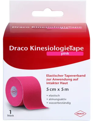 Immagine prodotto di Draco KinesiologyTape rosa 5 cm x 5 m, 1 pezzo VER