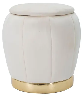 Image de Mauro Ferretti tabouret Paris Ø 43x43 cm crème or