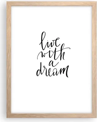 Produktbild von Gerahmtes Poster - Rahmen in heller Eiche - Handschriftlich Live Ein Traum - 30x40 cm - Wand Bild - Wanddeko - Wandbilder - Kunstposter - Wandposter - Bilderrahmen - Bilder - P2NPA30x40-4423