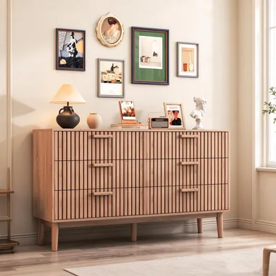 Produktbild von INONEFT Kommode mit 6 Schubladen, Modern Sideboard mit Kippschutz, multifunktionales Aufbewahrungsmöbel für Schlafzimmer, Wohnzimmer, Flur