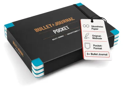 Produktbild von LEUCHTTURM1917 Bullet Journal Pocket, Dotted, Turquoise25, 3er Pack – Pocket - Turquoise25