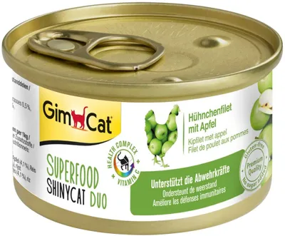 Produktbild von GimCat Superfood ShinyCat Duo Hühnchenfilet mit Äpfeln 70 g
