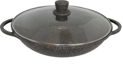 Produktbild von HQ WokØ32 cm Antihaft Marmor Granit Keramikbeschichtung Kasan Kazan Asia