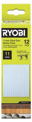 Zdjęcie produktu dla Klej do pistoletu do klejenia na gorąco, wkłady klejowe, bezbarwne, Ryobi, 11 mm