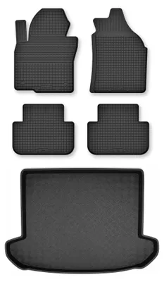 Produktbild von Gummimatten + Kofferraumwanne für Kia Sportage IV 2015- (oberer Ladeboden) – Schwarz, Semi-Universal, angepasst – Wielganizator Semi-Universal