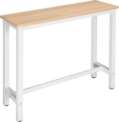 Obrázok produktu pre WOLTU BT17hei 1x Barový stôl Bistro stôl Barový stôl Jedálenský stôl, kovový rám, MDF doska, svetlý dub, 120x40x100cm(ŠxHxV)