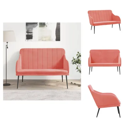 Zdjęcie produktu dla vidaXL Ławka różowa 110x76x80 cm aksamit - Ławki