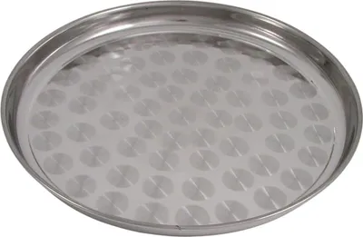 Produktbild von METALTEX Tablett rund 40 cm aus INOX - satiniert in schwerer Qualität / Edelstahlplatte / Servierplatte