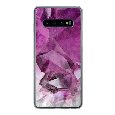 Produktbild von MuchoWow® Handyhülle Schutzhülle Hülle für Samsung Galaxy S10 Naturstein - Lila - Luxus Silikon Softcase Handy Hülle - Handytasche