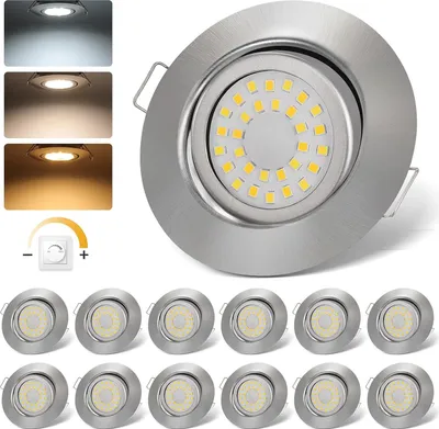 Immagine prodotto di Faretti LED da incasso cloksh 5W IP44 orientabili 12 pezzi per bagno e cucina