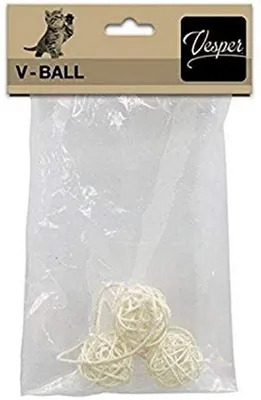 Produktbild von Catit Vesper Kugelspielzeug, aus Rattan, Ersatzkugel für die Vesper Katzenmöbel, 4cm, hell