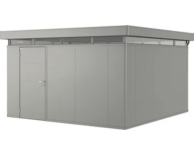 Obrázok produktu pre Plechový záhradný domček Biohort CasaNova 4x4 levé dvere 400x400 cm sivý kremeň metalický