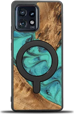 Produktbild von Holzhülle Bewood Unique - Turquoise für MagSafe für Motorola Edge 40 Pro