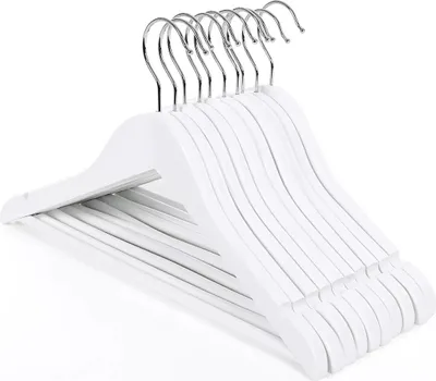 Productafbeelding van And OutdoorMatch kledinghangers Mariane - 10 stuks, wit - broekhangers - antislip - ruimtebesparend - 35x20 cm