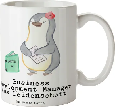 Produktbild von Mr. & Mrs. Panda Kaffeetasse Business Development Manager Leidenschaft - Weiß - Geschenk, haferl, Pott, Teetasse, Tasse, Kaffeebecher