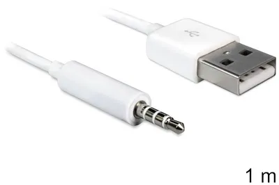 Produktbild von DeLOCK 83182, USB-A, 3,5 mm, 1 m, Weiß