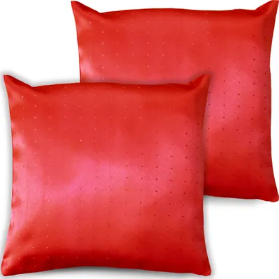 Produktbild von 2er Set Kissenhülle 40x40 cm rot mit Reißverschluss als Deko