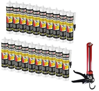 Folienkleber 20 x Dichtkleber + Premium Auspresspistole Dampfbremse Dampfsperre