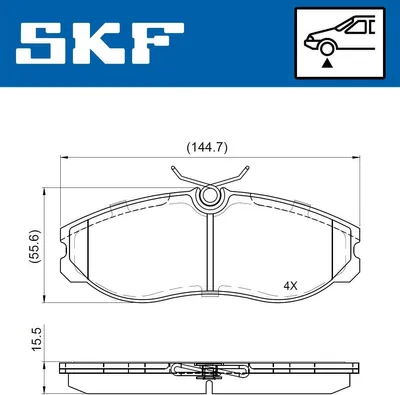 Produktbild von SKF Bremsbeläge Satz Vorne Bremsklötze für NISSAN TERRANO II (R20) VKBP 80717