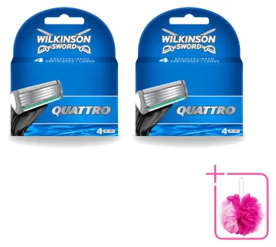 Produktbild von 2 x Wilkinson Quattro Ersatzklingen mit Präzisionstrimmer - Sparpackung - 2 Stücke