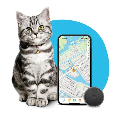 Immagine prodotto di Pet Spotter | Il più piccolo localizzatore GPS per gatti | Da agganciare al collare | Localizzatore di attività | Senza abbonamento