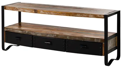 Produktbild von MASSIVMOEBEL24.DE TV-Board Altholz 145x43x60 mehrfarbig lackiert INDUSTRIAL #05