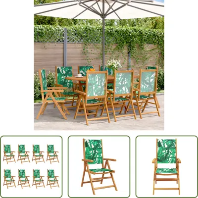Produktbild von The Living Store Gartenstühle Verstellbar 8 Stk. Grün Stoff und Massivholz