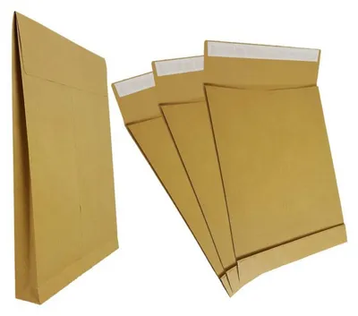 Produktbild von 100x Faltentaschen 250x353x40 mm braun