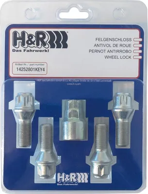 Produktbild von 5x H&R Radschraube M14x1,25 M14 28mm SW17 SW19 SW17+19 14252801KEY4