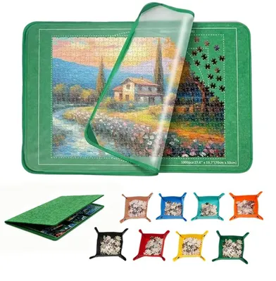 Immagine prodotto di Omgoods - Tappetino per puzzle da 1000 pezzi, con contenitori di ordinamento e base antiscivolo