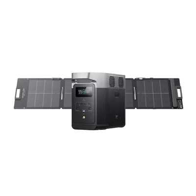 Produktbild von EcoFlow DELTA 2 tragbare Powerstation mit 110W Solar Panel, balkonkraftwerk mit speicher solaranlage balkon und Schnellladung als Solargenerator