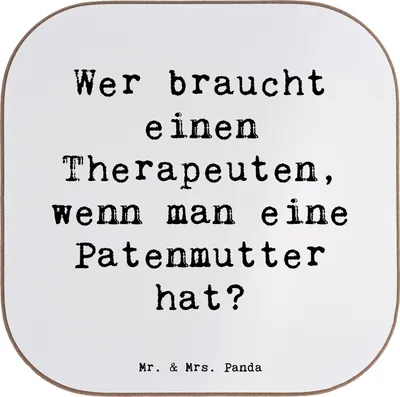 Produktbild von Mr. & Mrs. Panda Untersetzer für Gläser Spruch Liebe Patenmutter - Weiß - Geschenk, gläseruntersetzer, Tassenuntersetzer, Ratgeber, persönliche Erinnerungen, Verwandte