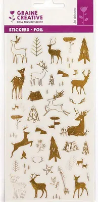 Produktbild von 14 Sticker goldene Rentiere
