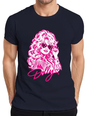 Produktbild von Dolly Parton Country Musik Sängerin Cowgirl Retro Fan Western Herren T-Shirt, Navy, L